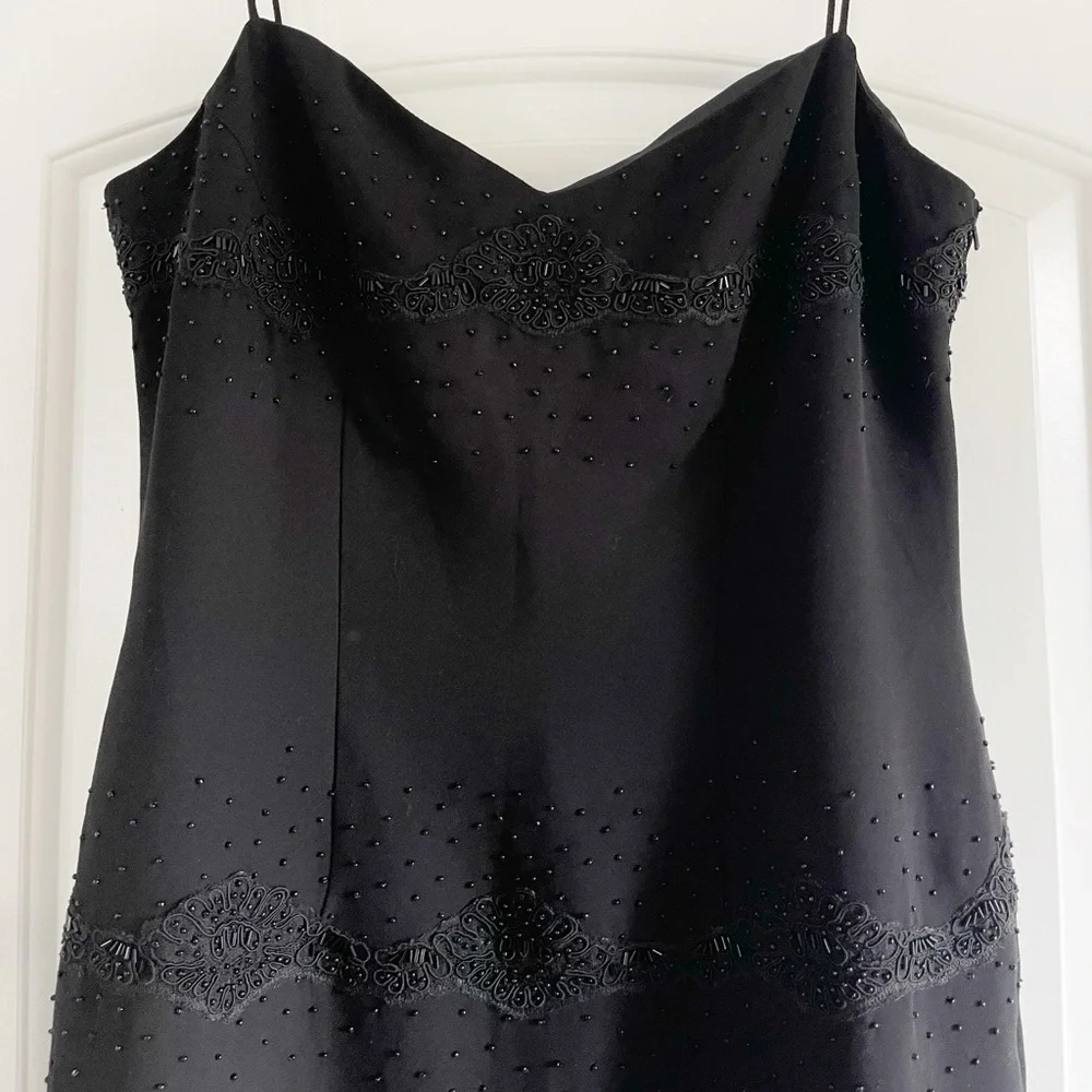 Gorgeous Vintage Jones NY Black Beaded Party Dress - 10